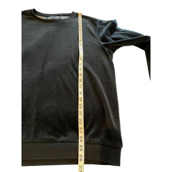 Original Penguin black velour  pullover crewneck - M - Picture 5 of 8